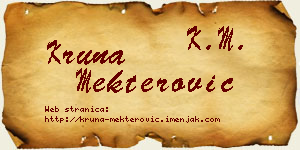 Kruna Mekterović vizit kartica